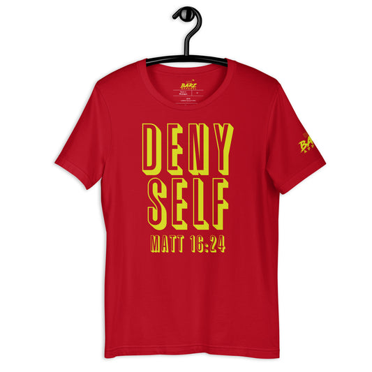 Deny Self (Red with neon letters) - Dope Barz Apparel