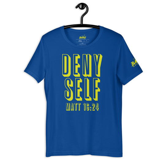 Deny Self (Blue with neon letters) - Dope Barz Apparel