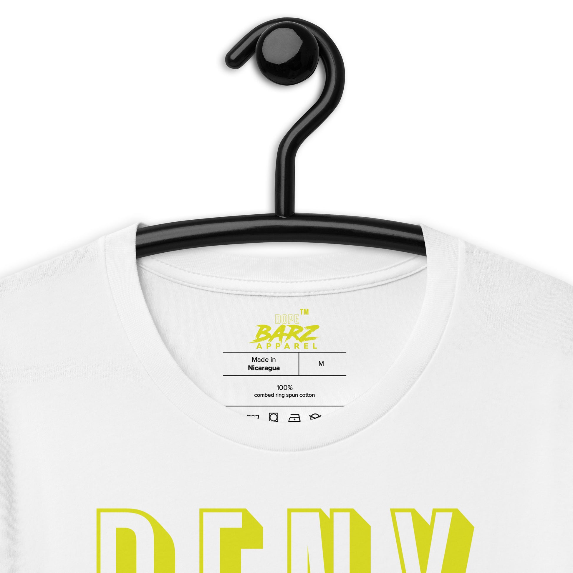 Deny Self (white with neon letters) - Dope Barz Apparel